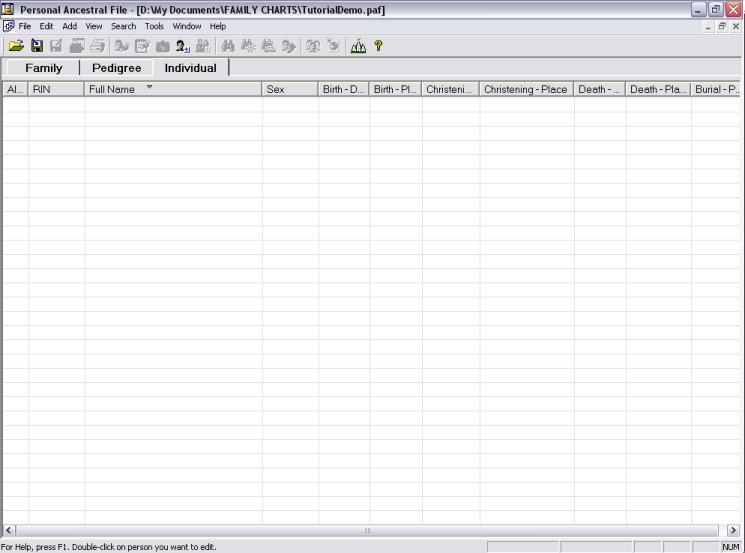 PAF individual data view window